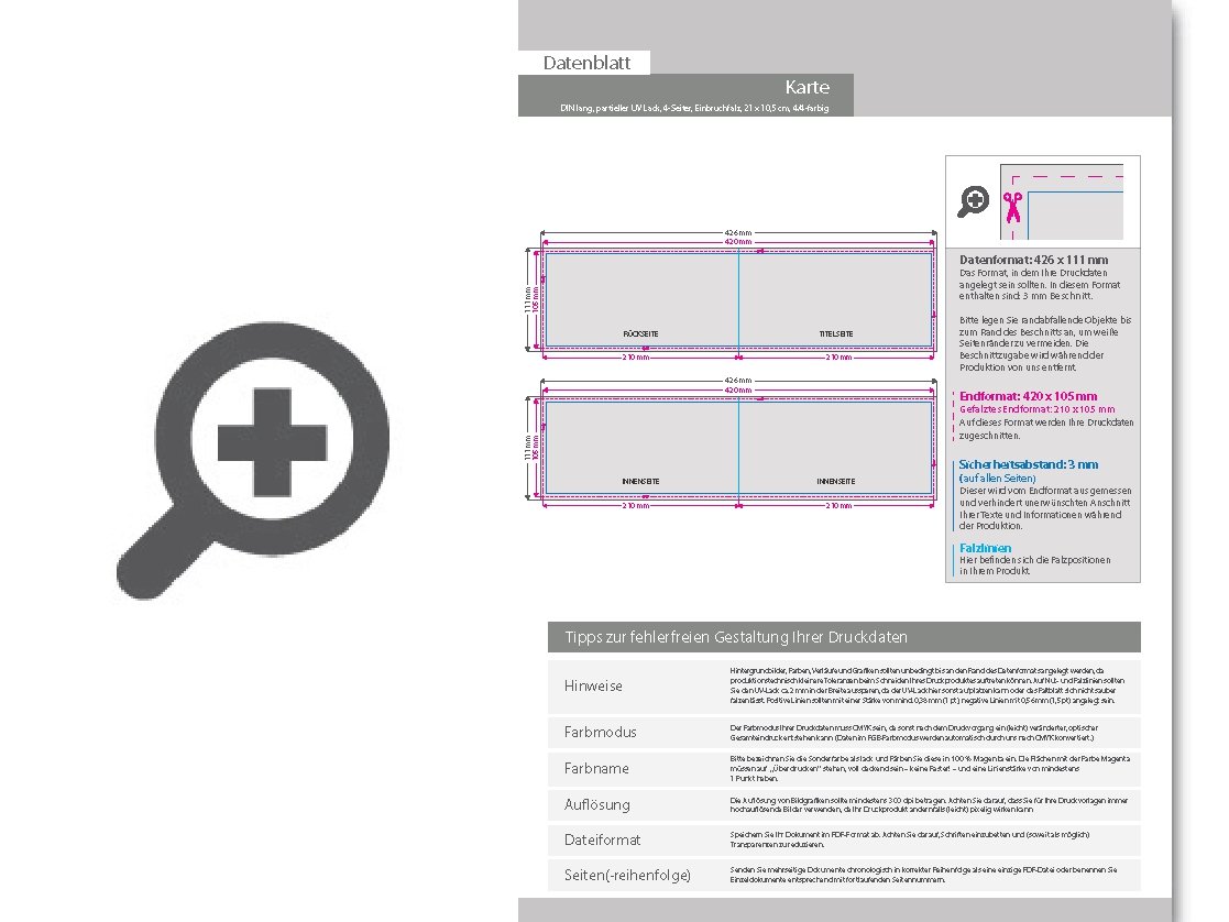Product Bild einladungskarte_din_lang_quer_4-seiter_4_4_farbig_mit_beidseitig_partieller_uv-lackierung