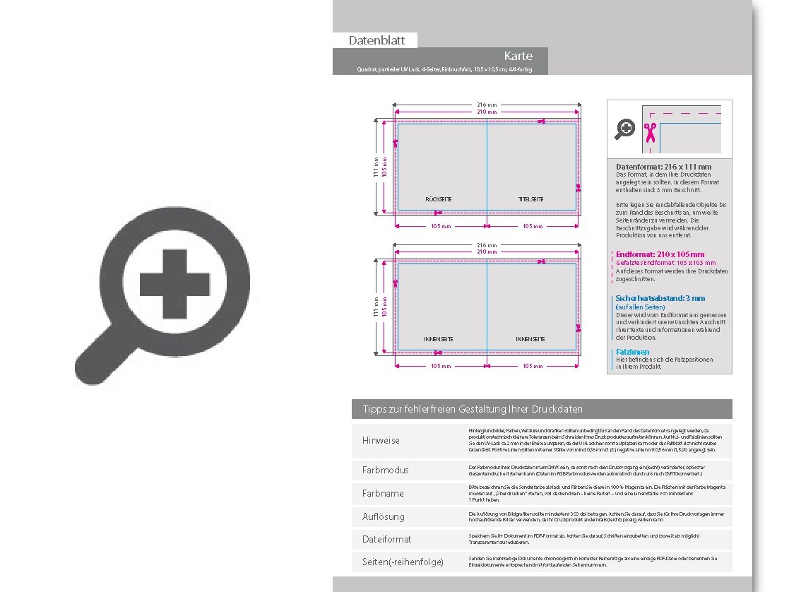 Product Bild einladungskarte_quadrat_105_x_105_mm_4-seiter_4_4_farbig_mit_beidseitig_partieller_uv-lackierung